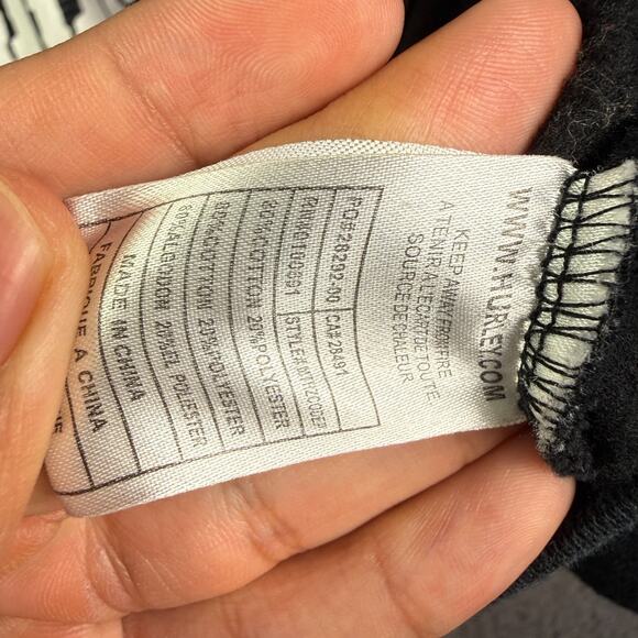 Vintage Hurley Full Zip Hoodie Mens Medium Black Grunge Skate Surf Y2K - Picture 4 of 10